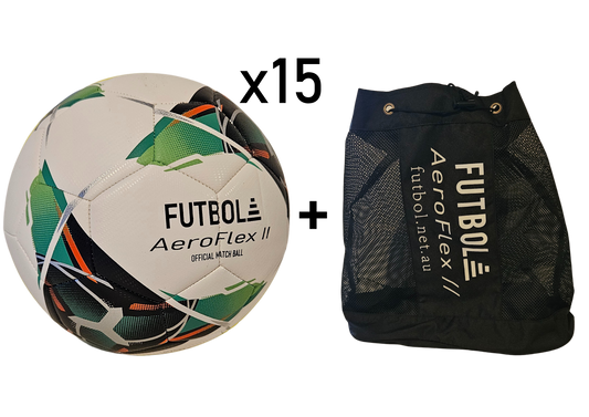 15 PACK Aeroflex II Footballs inc. Ball Bag