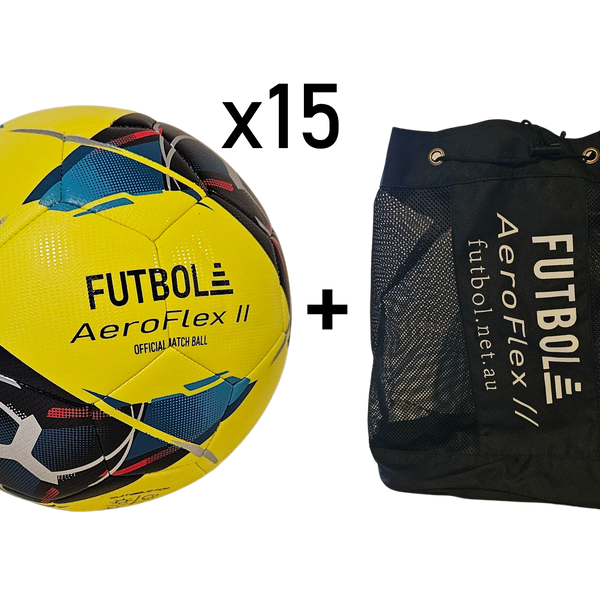 15 PACK Aeroflex II Footballs inc. Ball Bag